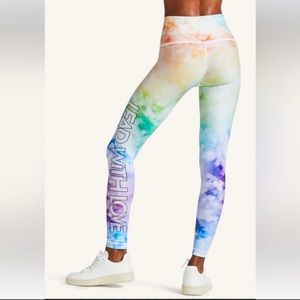 Peloton Lead With Love ❤️ Rainbow 🌈 tie dye leggings